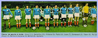 SELECCIÓN DE FRANCIA - Temporada 1975-76 - Emon, Rampillon, Pintenat, Platini, Soler, Domenech, Trésor, Rio, Bossis, Betrand-Demanes y Michel - FRANCIA 2 (Gerard Soler, Michel Platini) CHECOSLOVAQUIA 2 (Ondrus, Dobias) - 27/03/1976 - Partido amistoso - París, Francia, Stade du Parc des Princes