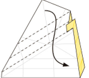 Bước 9: Gấp thang cạnh giấy vào trong (xem phần kỹ thuật gấp để biết gấp thang nhé)