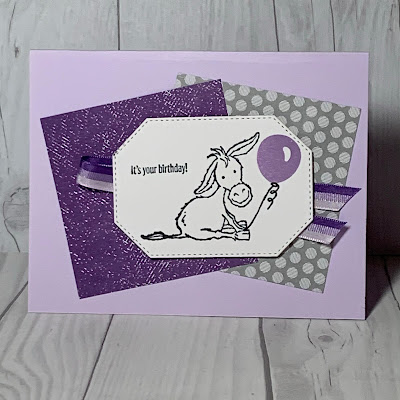 Handmade birthday card using Stampin' Up! Darling Donkeys Stamp Set