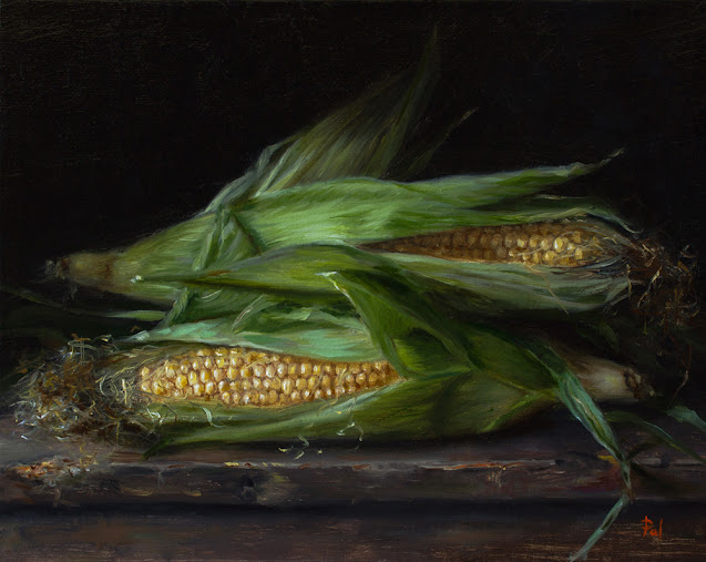 Still Life with Corn Original Oil Paintings by Alexei Pal, Palfineart, Alexei Pal artist