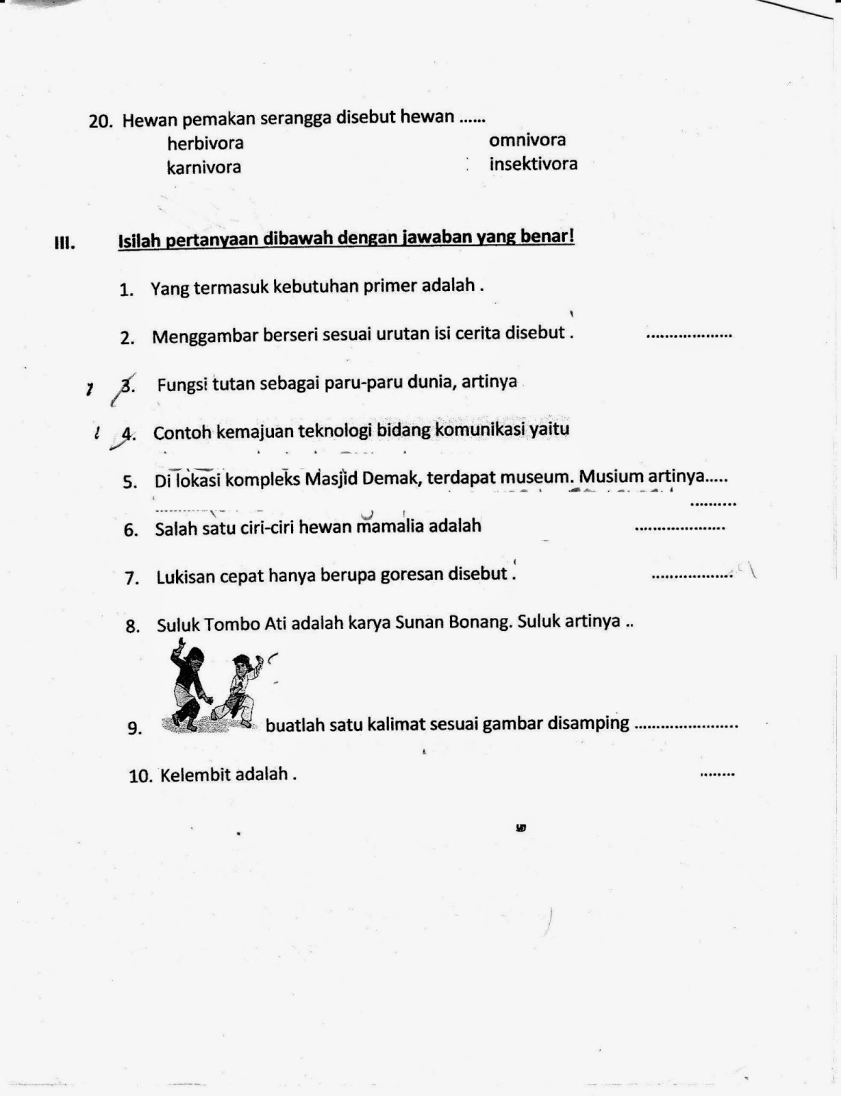 UTS Bhs Indonesia SD Kelas 5 Semester Genap TA2014 2015 Download Lengkap