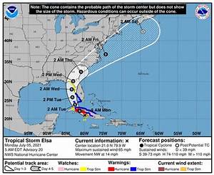 El ojo de la tormenta tropical Elsa está muy cerca de la costa cubana