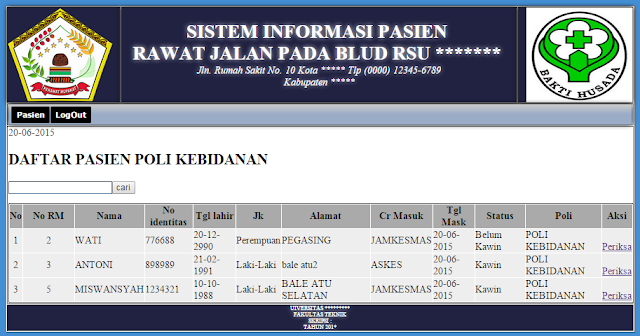 Program Aplikasi Sistem Informasi Rawat Jalan Dengan PHP dan Mysql