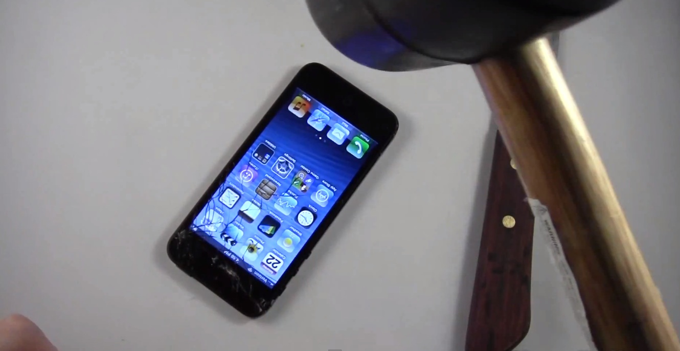 Apple iPhone 5 Hammer Drop & Knife Scratch Test ( Video )