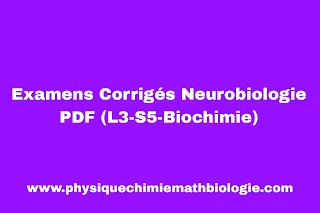 Examens Corrigés Neurobiologie PDF (L3-S5-Biochimie)