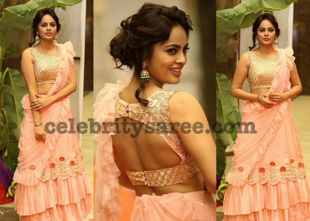 Nandita Swetha Peach Lehenga