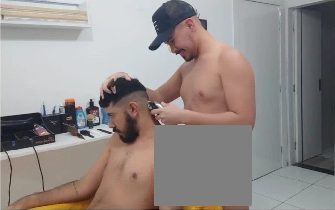 INUSITADO: Novo tipo de barbearia tem funcionários e clientes completamente nus em Fortaleza