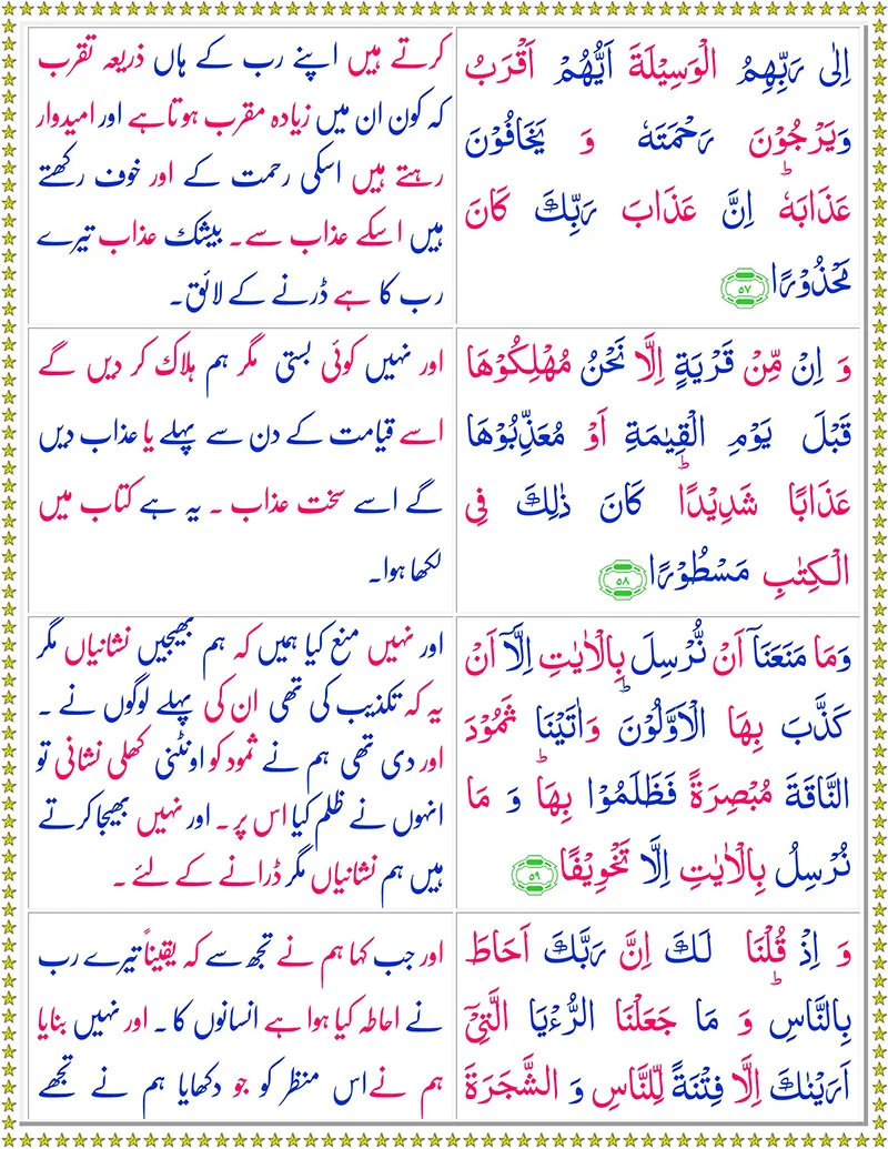 Quran,Surah Israel / Isra with Urdu Translation,Quran with Urdu Translation,