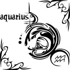 aquarius zodiac symbol tattoos design
