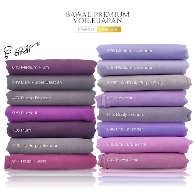 Tudung bawal tona purple ungu