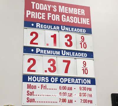 Costco gas for August 16, 2016 at Redwood City, CA