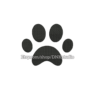 Dog Paw Print Applique Embroidery Design