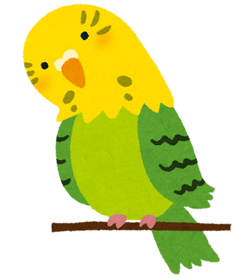 首を傾げるインコのイラスト