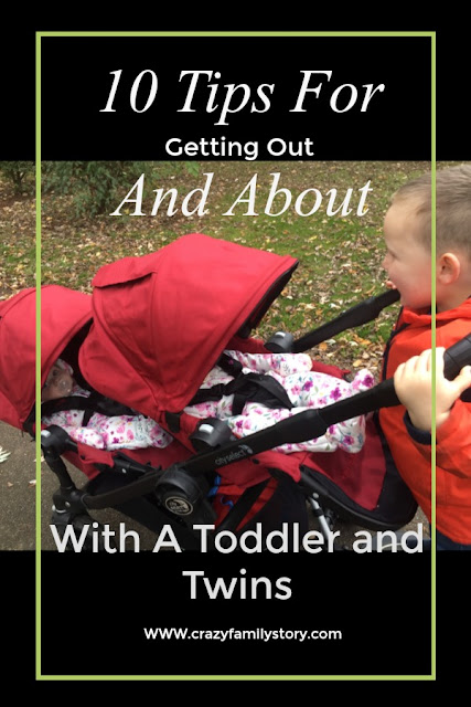 a double pushchair with a buggy board attached to the back of it to help mums get around on foot   