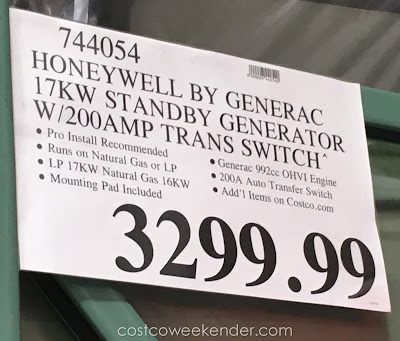 Deal for the Generac Honeywell 17kW Automatic Standby Generator at Costco