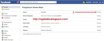 Cara membuat nama hanya satu kata di akun Facebook.