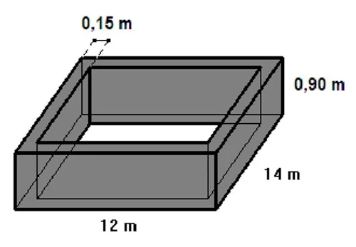 alicerce tem as dimensões como na imagem