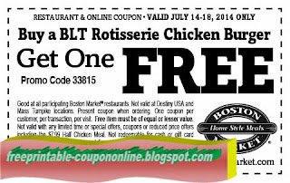 Free Printable Boston Market Coupons