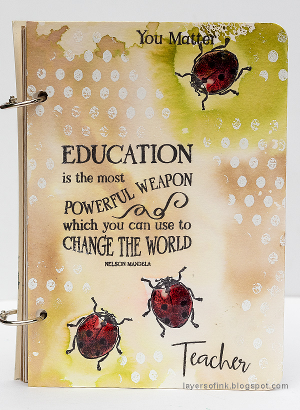 Layers of ink - DIY Ladybug Notebook Tutorial by Anna-Karin Evaldsson