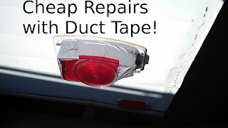 Trailer brake light repair with duct tape