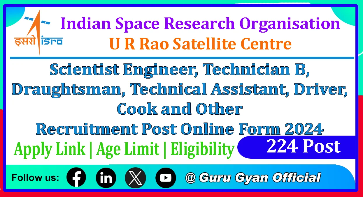 ISRO URSC Various Post Online Form 2024