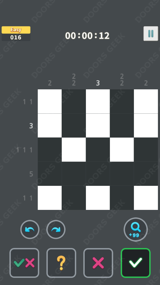 Nonogram King Easy Level 16 Solution, Cheats, Walkthrough for Android, iPhone, iPad and iPod