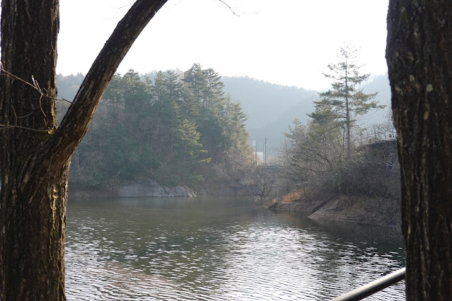 鳥取県日野郡日南町菅沢　ダム公園　日南湖の眺望