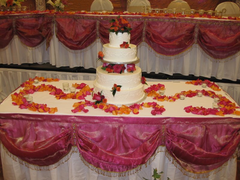 An Indian Wedding Reception Fuchsia Pink and Orange