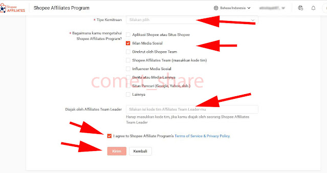 Tutorial Daftar Shopee Affiliate Program