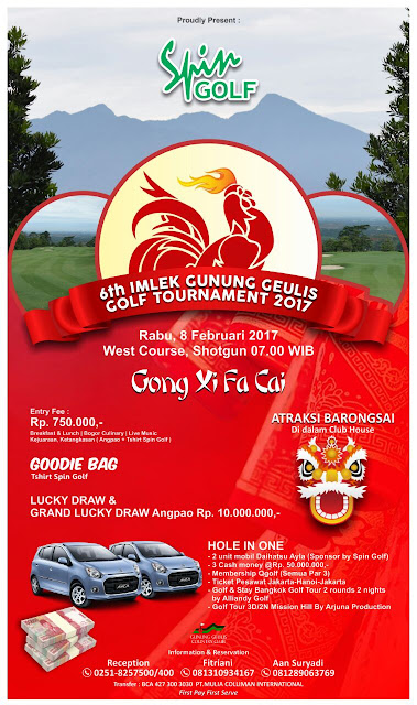 Info Turnamen Golf: 6th Imlek Gunung Geulis Golf Tournament 2017