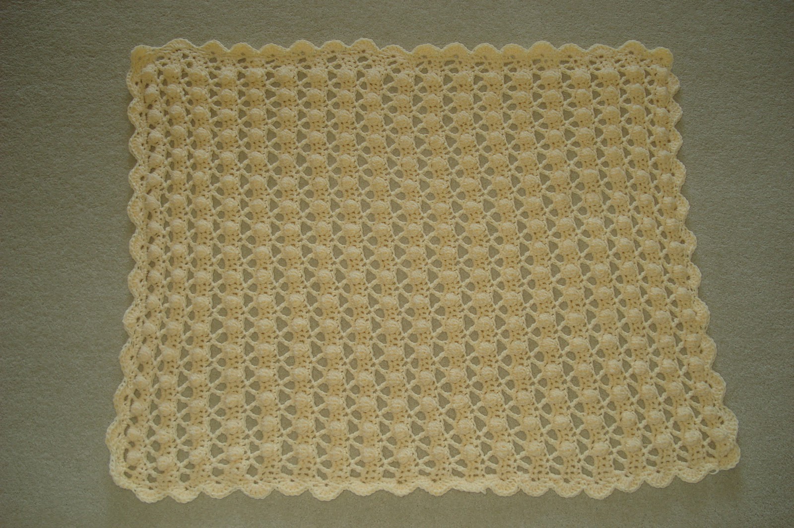 Elle Is For Living Crocheted Popcorn Stitch Baby Blanket