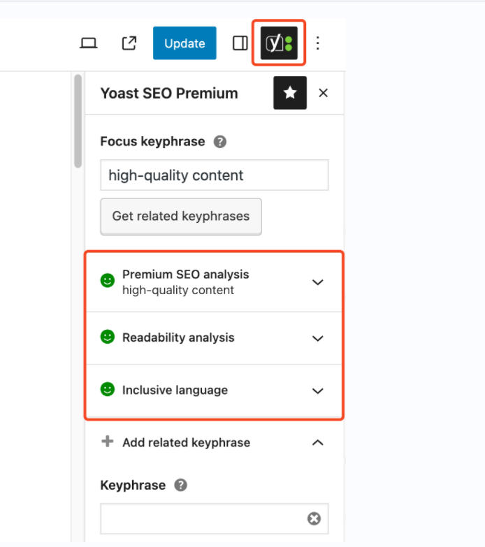 Yoast SEO Traffic light
