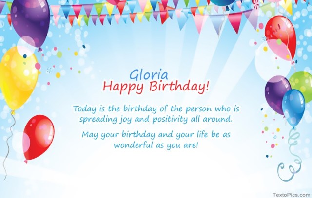 happy birthday gloria image