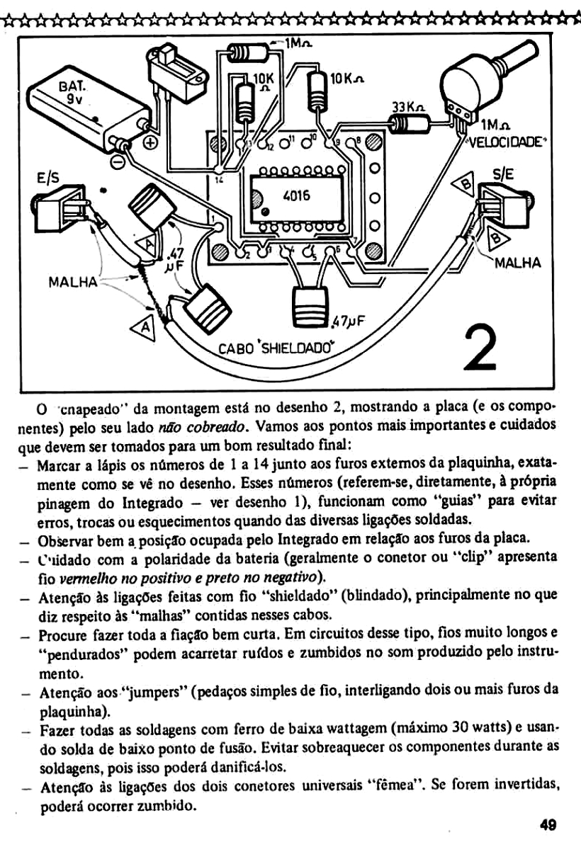 Divirta-se com a Eletrônica Vol 22 jan.1983 - Vol 36 março 1984 REPETIDOR e AGUDIM DOBRADOR P/ GUITARRA