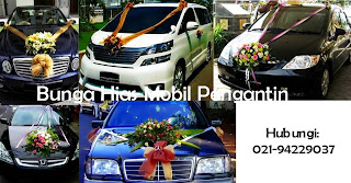 bunga hias mobil pengantin