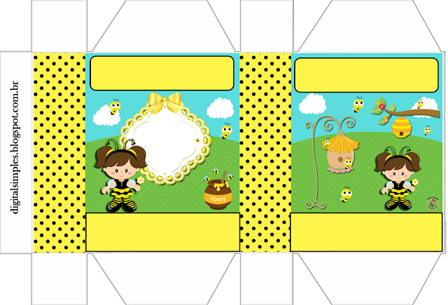 Baby Dressed as Bee, Free Printable Box.