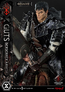 Berserk - Guts in Bersrk Armor Rage Edition y Unleash Edition Statues de Prime 1 Studio