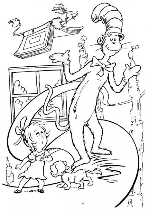 Fun Coloring  Pages  Cat  in the Hat  Coloring  Pages  Dr Seuss 