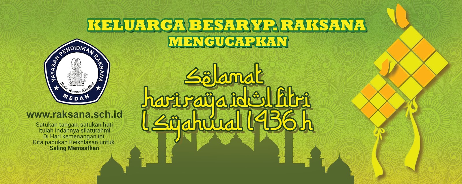  Banner  Ucapan Selamat Hari Raya Idul  Fitri  2 5 x 1 meter 