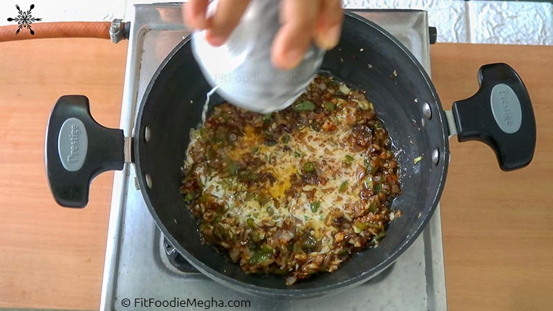 Add Corn flour slurry to make Cabbage Manchurian Balls
