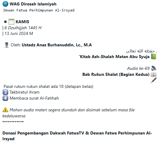 Audio ke-69 Bab Rukun Shalat Bag. 2