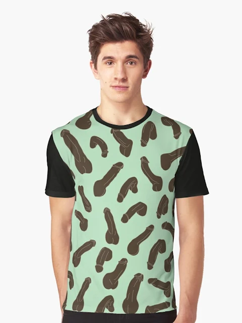 Mint chocolate penis pattern pop art shirt