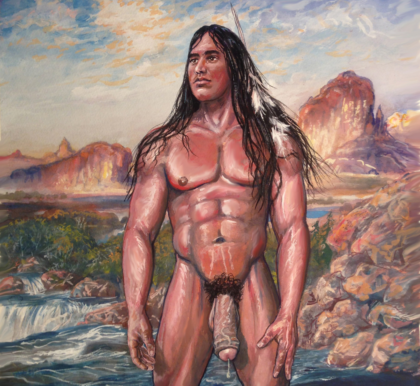 Nude native american male