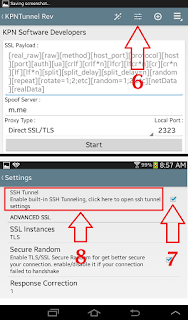 Open the SSH Settings, tick the checkbox to enable SSH Tunnel, then tap SSH Tunnel area to open its advanced settings.