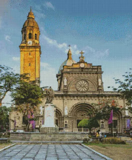 manila cathedral (philippines) cross stitch