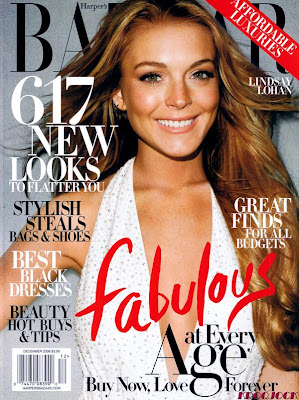 lindsay lohan en harpers bazaar