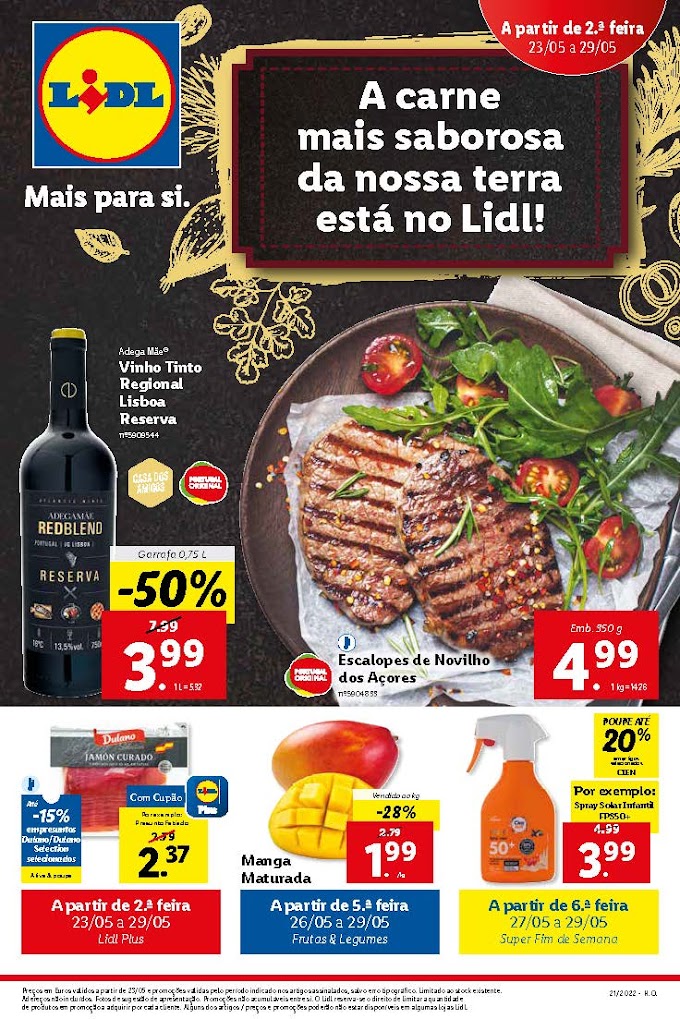 Folheto LIDL - "A carne mais saborosa da nossa terra está no Lidl" a partir de 2ª feira, 23 de maio