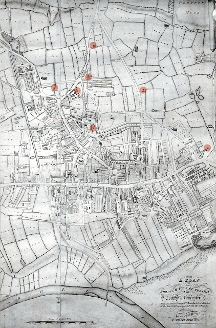 Extract from William Shakeshaft's Map of Preston 1822