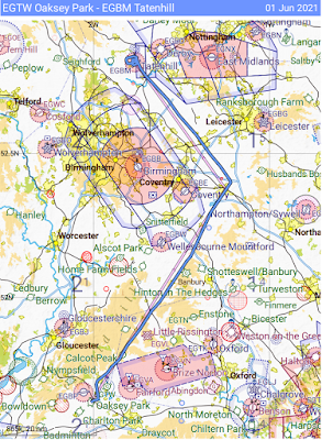 Return route via daventry to the east of Birmingham