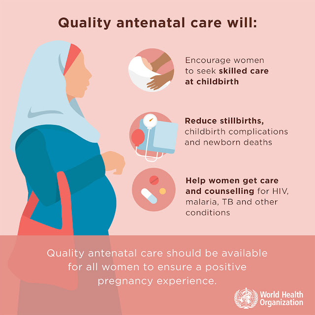 Antenatal care, Infographic, WHO